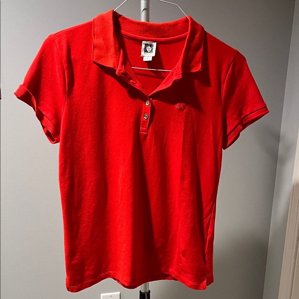 Anne Klein Vibrant Red Button Down Shirt